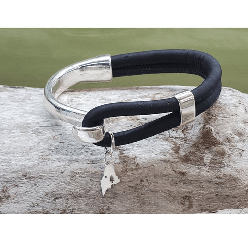 Original Maine Flag Sterling Silver Cork Bracelet